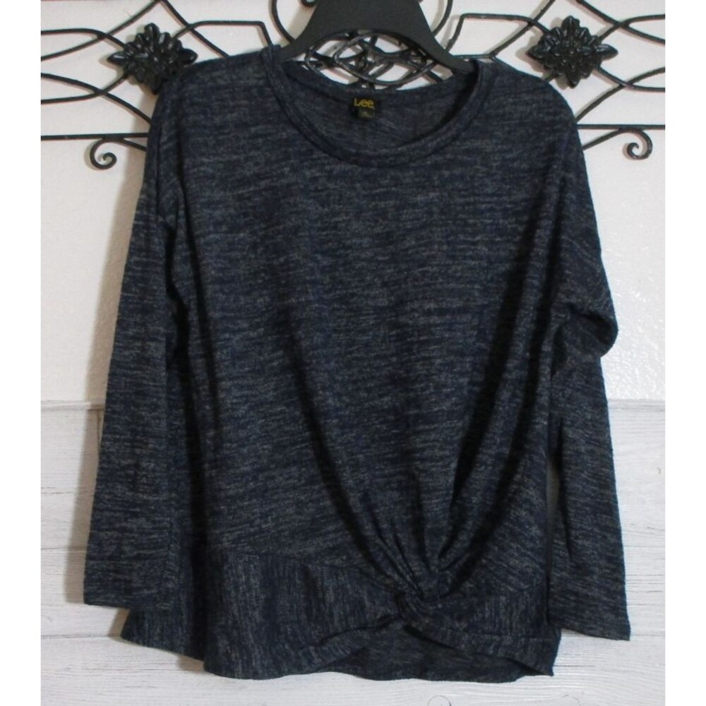 Lee Women's Top Size M Long Sleeve Blue Round Neck